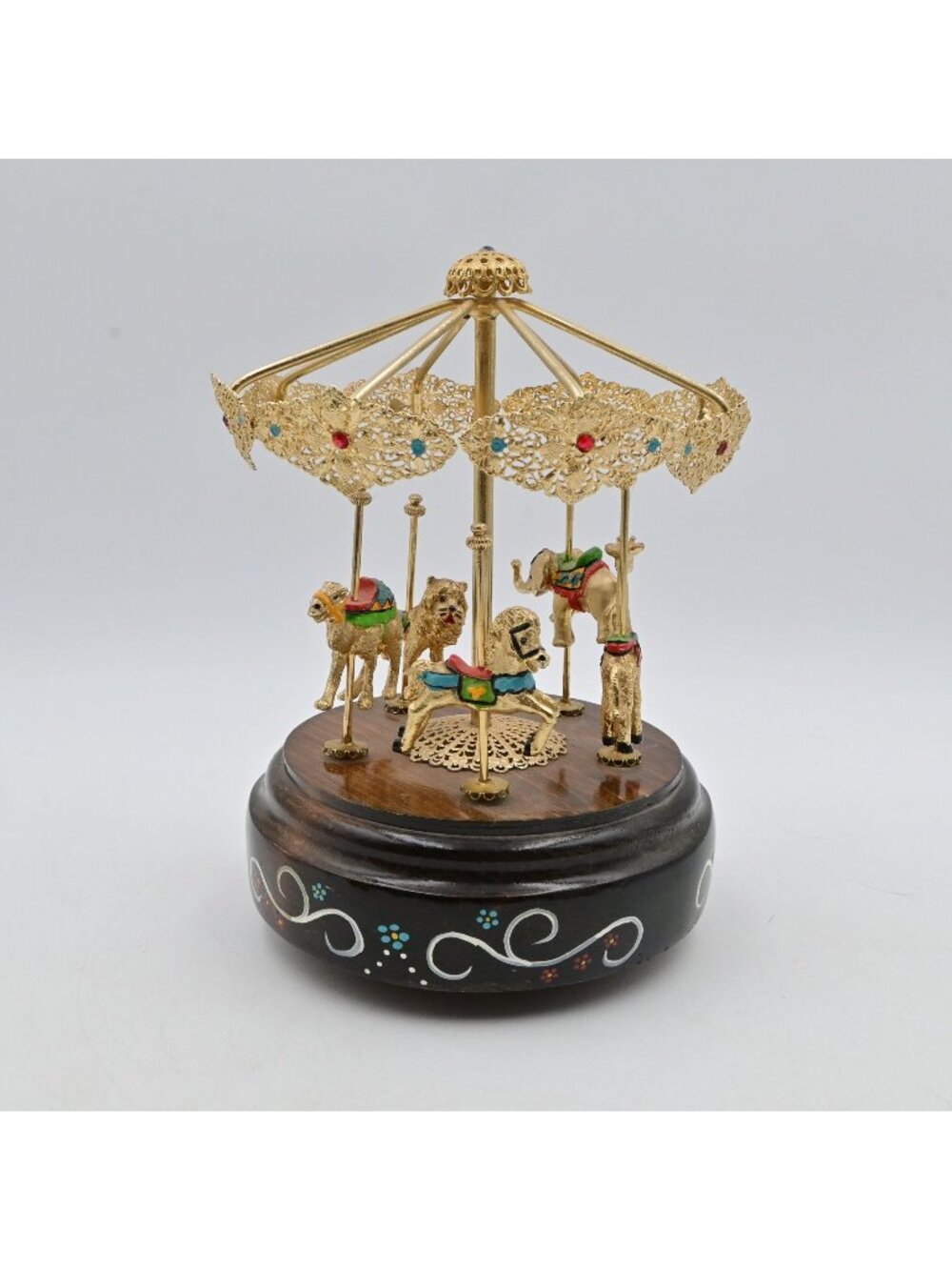 Judi Originals 5 Animal Carousel Vintage Music Box Figure